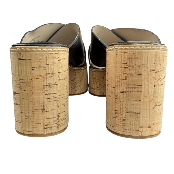 Zara Basic Collection Black Slip On Platform Cork Slide Sandals Women's EU 37 - Picture 12 of 17